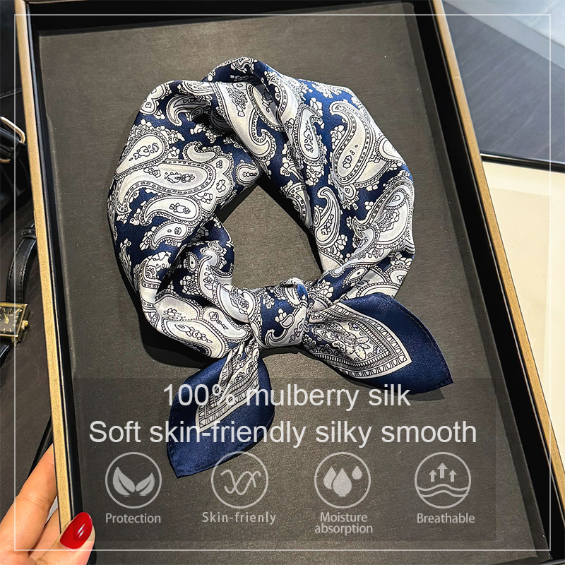 Silk Scarf Square - Lüks % 100% Dut Ipek Eşarp