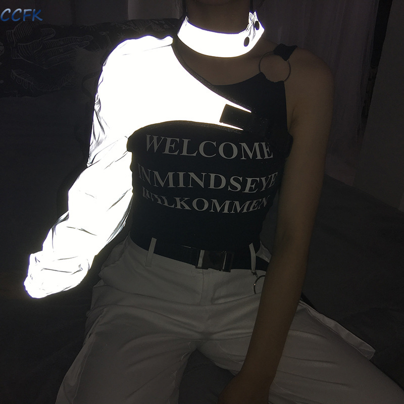 Women'S Emo Accessories - Y2k estetik yansıtıcı kadın Techwear en