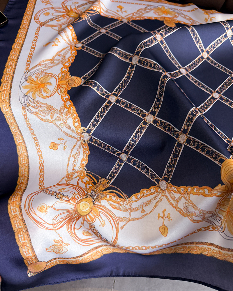 Mavi Klasik Zincir Baskı Kare  - Silk Scarf Square incelemesi ve fiyatı